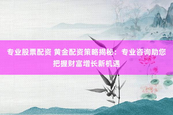 专业股票配资 黄金配资策略揭秘：专业咨询助您把握财富增长新机遇